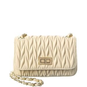 Isabella Rossetti Lyla Quilted Leather Crossbody, Beige